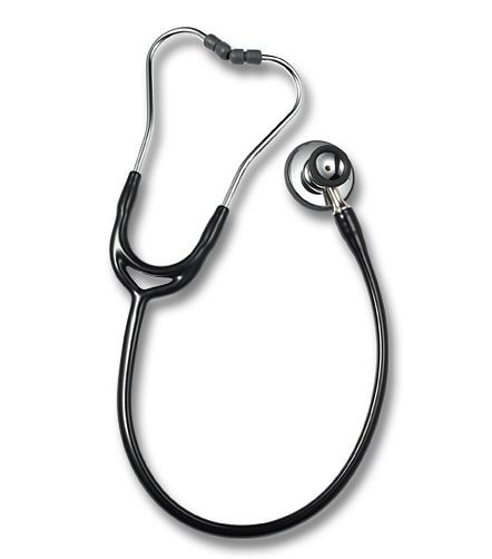 ERKA Stethoskop für Erwachsene mit soft Ohroliven, Membranseite (Dual-Membrane) und Trichterseite, Zweikanalschlauch Precise, Farbe: schwarz, 531.00000