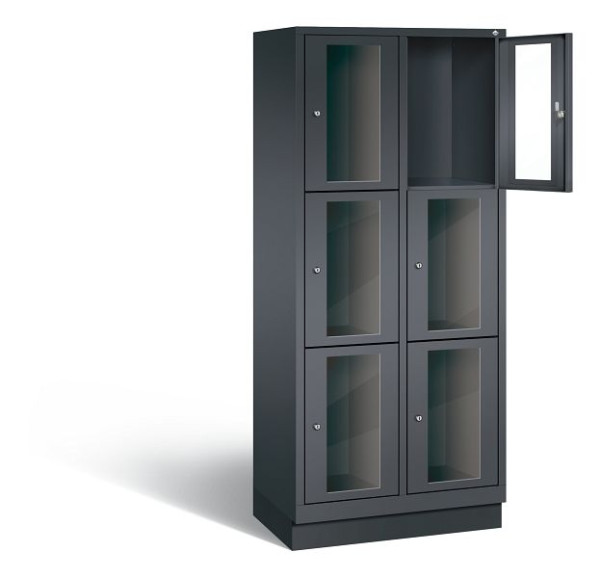 C+P Schließfachschrank Classic, H1800xB810xT500mm, Farbe: Schwarzgrau, 8020A223 S10014