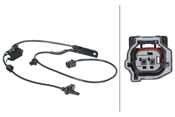 HELLA Sensor, Raddrehzahl, 12V, 2-polig, Kabel: 995mm, mit Halter, 6PU 012 679-771