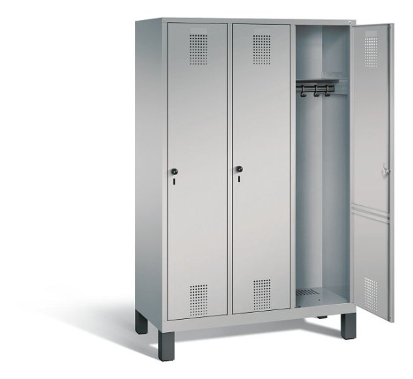 C+P Garderobenschrank Evolo, H1850xB1200xT500mm, Farbe: Weißaluminium, 48010-32 S10311