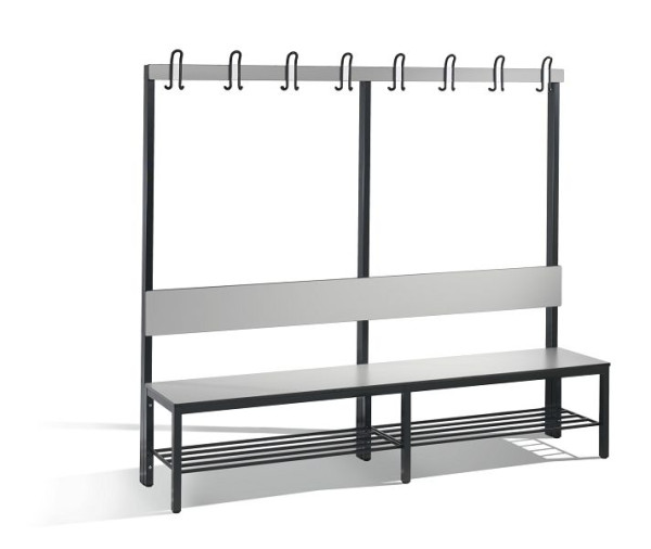 C+P Garderobenbank mit Rückenlehne, Basic Plus, H1650xB1960xT407mm, 8062-110 S10003