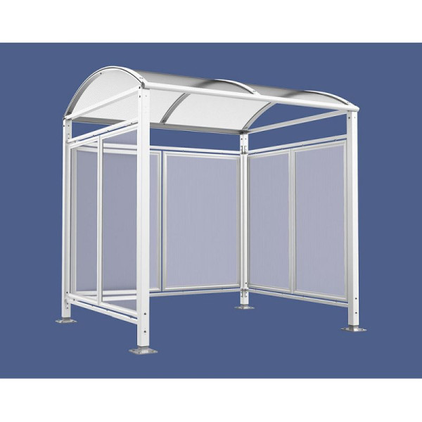 STEIN HGS PROCITY® Fahrradüberdachung Vierkantrohr „M” All-IN-ONE, Breite 2520 mm, Weiss Ral 9010, 78356.0008