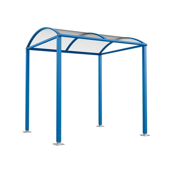 STEIN HGS PROCITY® Fahrradüberdachung Vierkantrohr „M” Grundmodell, mit LED, Blau Ral 5010, 78358.0013