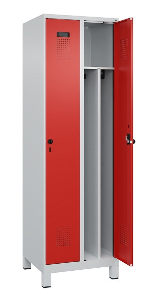 C+P Spind Evolo PLUS, mit Füßen, 2 Abteile, 1950x600x500mm, 7035/3020, Verschluss Drehriegel, 049010-20F S10005