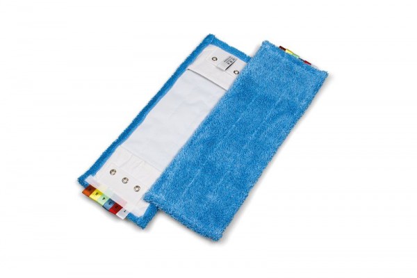 De Witte Beutel 1 x Taschenmopp blau 46 x 14 cm mit Laschen & Farbkodierung, 615.540.548