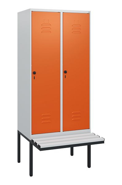 C+P Umkleidespind Classic PLUS, 2 Abteile, 1950x800x815mm, 7035/2004, Drehriegel, 0800405-22 S10060