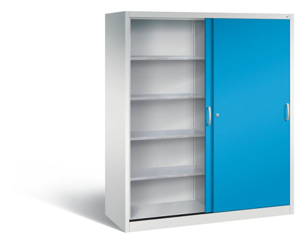 C+P Schiebetürenschrank Acurado, H1950xB1600xT600mm, Farbe: Lichtgrau / Lichtblau, Bügelgriff, 2169-00 S10094