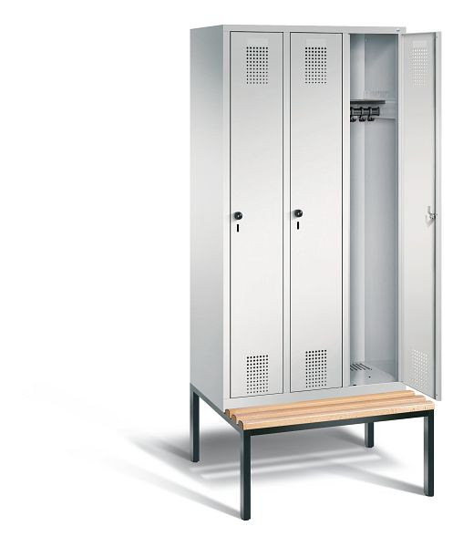 C+P Garderobenschrank Evolo, H2090xB900xT815mm, Farbe: Lichtgrau, 48050-30 S10001