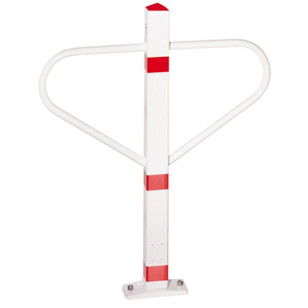 Stein HGS Durchgangssperre aus Stahl 70 x 70 mm, zum Einbetonieren, feuerverzinkt, mit 3 roten Reflexstreifen, 13557