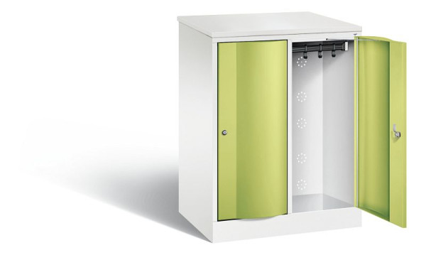 C+P Garderobenschrank Resisto, H1077xB772xT540mm, Farbe: Verkehrsweiß / Viridingrün, 8271-272 S10097