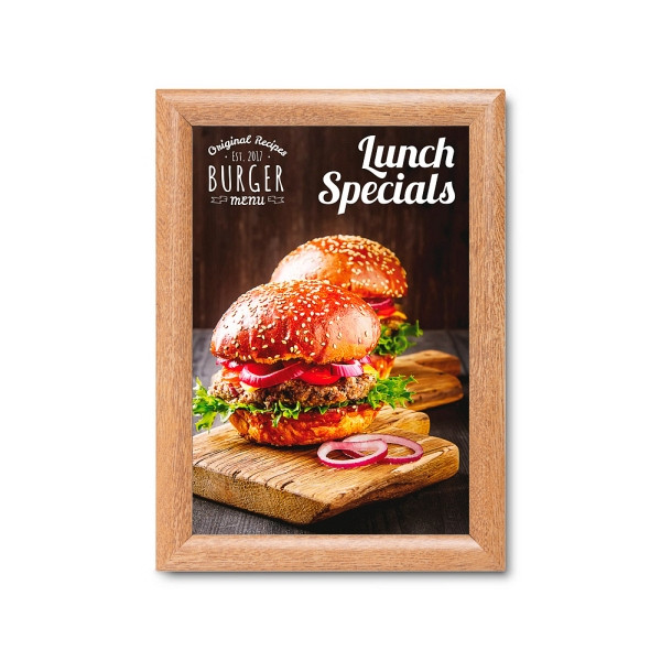 Showdown Displays 25 mm Klapprahmen Gehrungsecken A4 Holz, KRA4G25LB