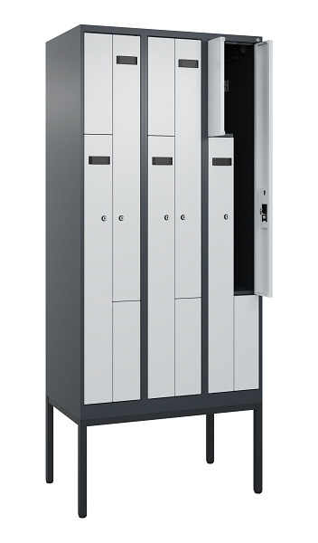 C+P Z-Spind Evolo PLUS, Gestell, 6 Fächer, 2120x900x500mm, 7016/7035, Zylinderschloss, 0490337-306 S10044