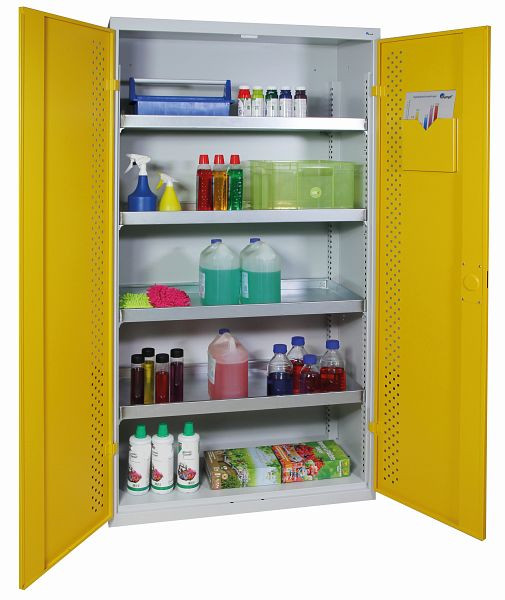 stumpf Chemikalienschrank, Abmessung 1950x1000x500 mm (HxBxT), RAL 7035/1003, 4 Wannen dichtgeschweißt, 7599372