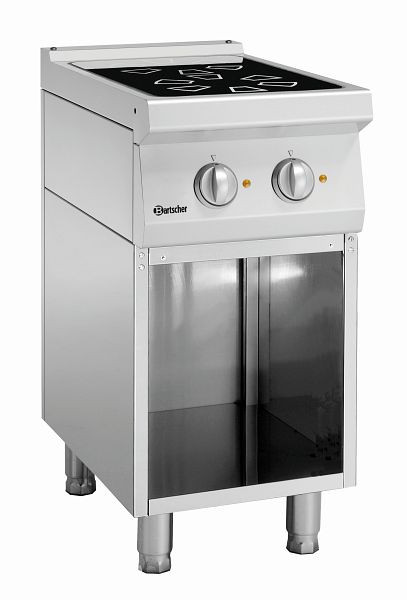 Bartscher Elektroherd 700, 2 Felder, Unterbau offen, 287410