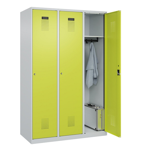 C+P Spind Evolo PLUS, 3 Abteile, 1850x1200x500mm, 7035/0024, Verschluss Zylinderschloss, Ablageböden 3, 049000-32 S10042