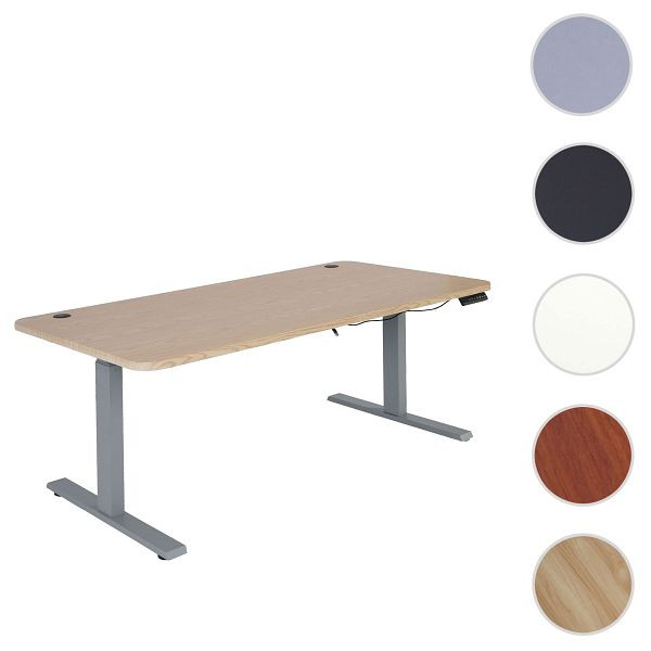 Mendler Schreibtisch HWC-D40, Computertisch, elektrisch höhenverstellbar 160x80cm 53kg, hellbraun, grau, 75752+62766