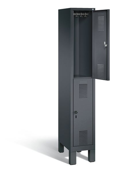 C+P Spind doppelstöckig Evolo, H1850xB320xT500mm, Farbe: Schwarzgrau, 48310-10 S10099