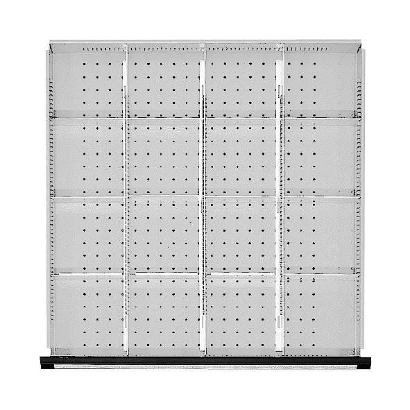 ANKE Werkbänke Schubladeneinteilungssatz; für Schublade 600 x 600 mm (BxT); für Fronthöhe 90 - 150 mm; 1/4 Teilung, 902.205