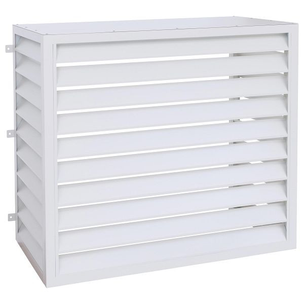 Mendler Verkleidung für Klimaanlage/Wärmetauscher HWC-O43, Abdeckung Schutzgitter, Metall 111x127x65cm, grau-weiß, 121570