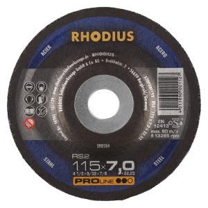 Rhodius PROline RS2 Schruppscheibe, Durchmesser [mm]: 115, Stärke [mm]: 7, Bohrung [mm]: 22.23, VE: 25 Stück, 200184