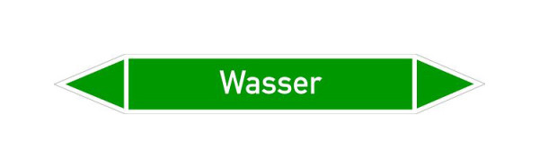 Schilder Klar Rohrleitungskennzeichen Wasser, 187x26 mm Folie selbstklebend, 101478/61