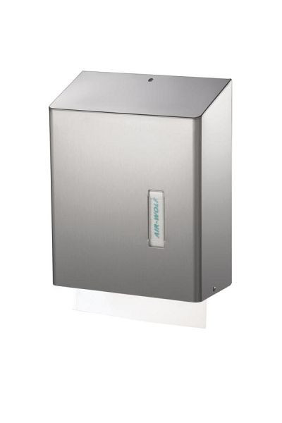 Air Wolf Papierhandtuchspender für ca. 500 Papierfalthandtücher, Serie Omega, H x B x T: 350 x 278 x 133 mm, Edelstahl beschichtet, 29-021