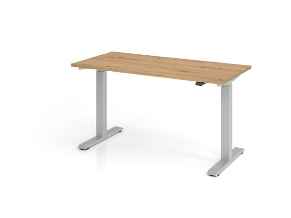 Hammerbacher Schreibtisch XMST614, 140 x 67 cm, Platte: Asteiche, 25 mm dick, 2 mm ABS-Kante, Rechteckform, VXMST614/R/S