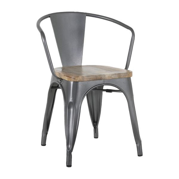 Bolero Bistro Curve Stühle Mit Mango-Holz-Sitzauflage Gunmetal (4 Stück), HZ805