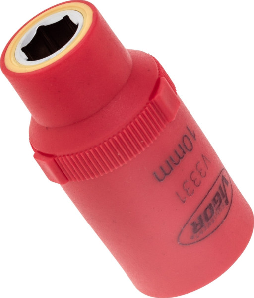 VIGOR VDE Steckschlüsseleinsatz, Vierkant hohl 12,5 mm (1/2 Zoll), Außen-Sechskant Profil, 10 mm, V3331