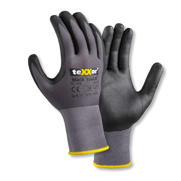 Stein HGS teXXor® Nylon-Strickhandschuhe black touch®, 7, 7, VE: 12 Paar, 41521.0002