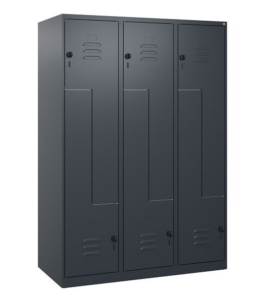 C+P Z-Spind Classic PLUS, 6 Abteile, 1700x1200x500mm, 7016/7016, Drehriegel, 0800037-326 S10025