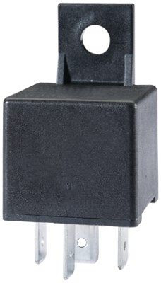 HELLA Relais, Arbeitsstrom, 12V, 4-polig, Schaltbild: S2, Stecker: B, Schließer, Farbe: schwarz, mit Halter, 4RA 007 791-021