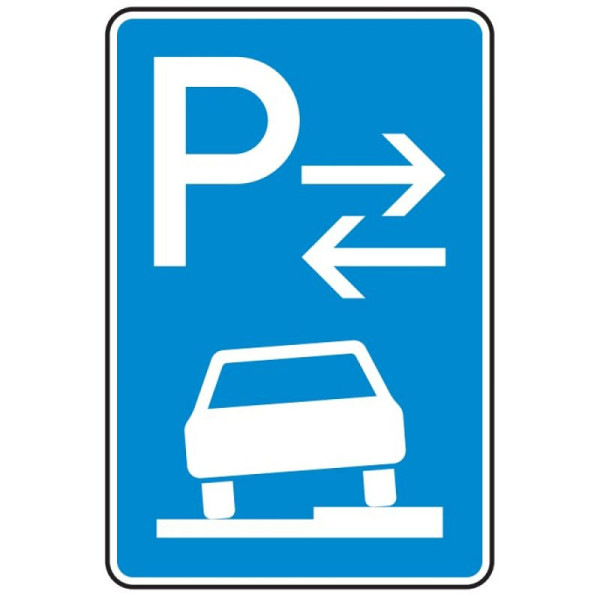 Stein HGS Parken auf Gehwegen halb in Fahrtrichtung rechts (Mitte) Nr. 315-58, 420 x 630 mm, RA2, Alform, 315-58-122