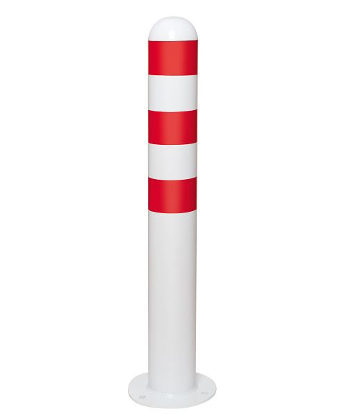 Moravia Ladesäulen Rammschutz-Poller, Stahl, feuerverzinkt, H 800 mm, Reflexringe rot, Aufdübeln, 280383