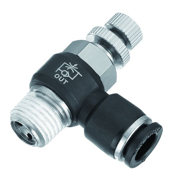 Prevost Ventil-Durchflussrichtungsregler mit konischem Außengewinde - Abfluss - RPM OR, AG BSPT= R 1/4, für Schlauch mit Außen-Ø= 4 mm, RPM OR0401