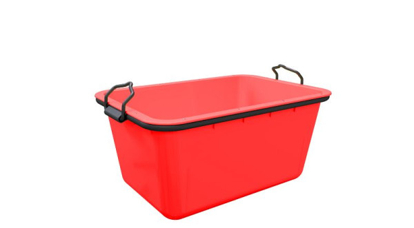 Schake Mörtelwanne aus Kunststoff in rot, mit Stahl aus robustem und schlagzähem HDPE (High Density Polyethylen), 11200-R