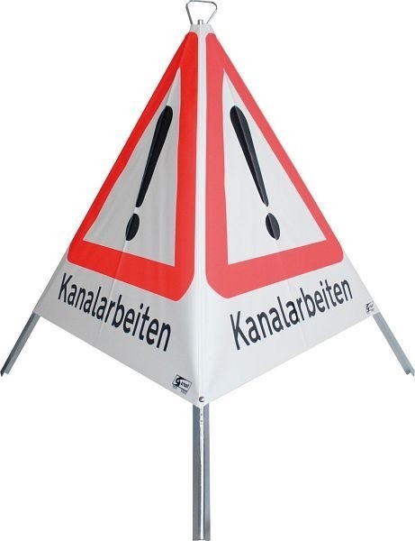 Garant Faltsignal 900 mm, Vz 101 (!) und Text "Kanalarbeiten", 021621