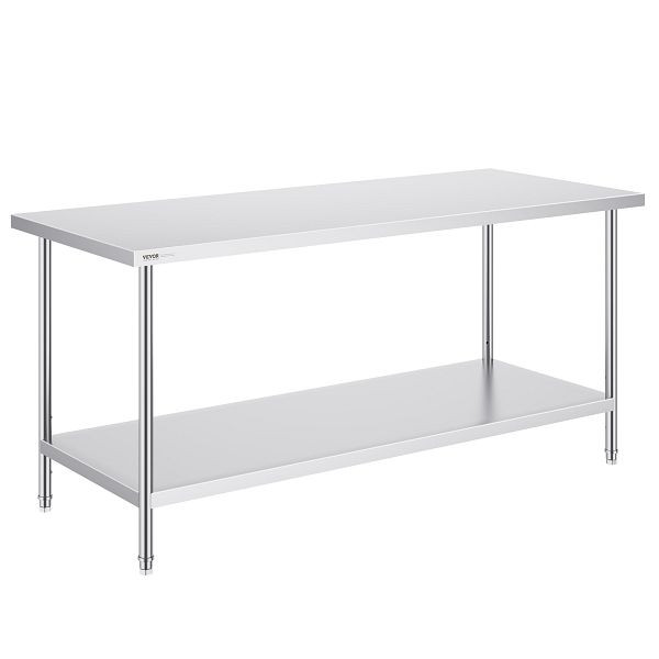 VEVOR Vorbereitungstisch Arbeitstisch Lebensmittelzubereitung 762x1829mm, CFBXGGZTLCWJS66RVV0