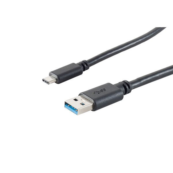 S-Conn USB Kabel 3.0, USB A Stecker auf USB 3.1 C Stecker schwarz 3m, 13-31045