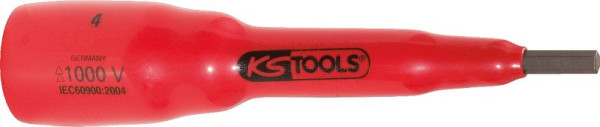 KS Tools 1/2" Bit-Stecknuss mit Schutzisolierung für Innensechskant-Schrauben, 10mm, 118mm lang, 117.1165