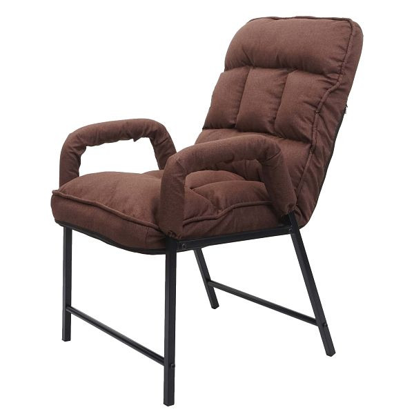 Mendler Esszimmerstuhl HWC-K40, Stuhl Polsterstuhl, 160kg belastbar Rückenlehne verstellbar Metall, Stoff/Textil dunkelbraun, 92128