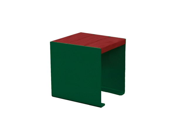 Procity Sitzbank Kube, 450 mm, Stahl & Holz Ohne Rückenlehne, Mahagoni/RAL 6005, 306397.6005.ACAJ