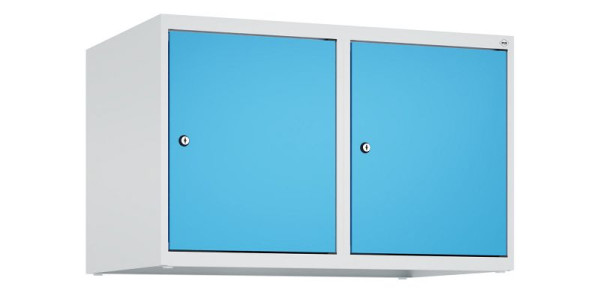 C+P Schrankaufsatz Classic PLUS, Aufsatzschrank, 7035/5012, Zylinderschlösser, 500x800x500mm, 2 Abteile, 080090-22 S10019