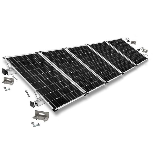 Offgridtec Befestigungskit mit Stehfalzklemmen für Schrägdachmontage 5 Solarpanele Rahmenhöhe 40mm, 8-01-022830-015