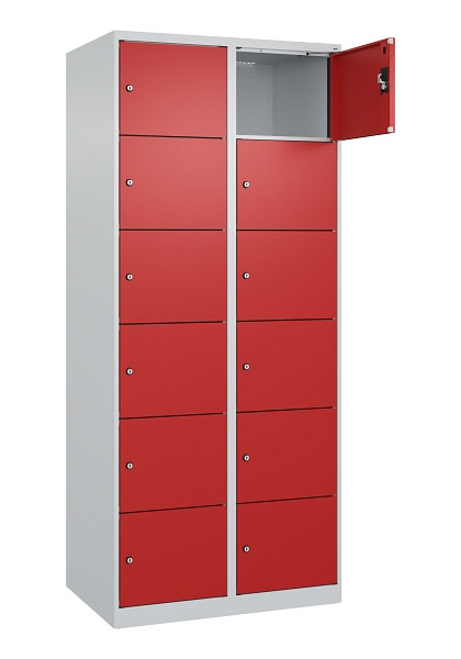 C+P Schließfachschrank Evolo PLUS, 12 Fächer, 1850x800x500mm, 7035/3000, 049000-226 S10003