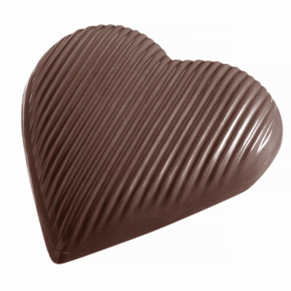 Schneider Schokoladen Form - gestreiftes Herz, 275 x 175 x 24 mm / 145 x 126 x 20 mm, 300 gr, 1 x 2 Stück, 422122