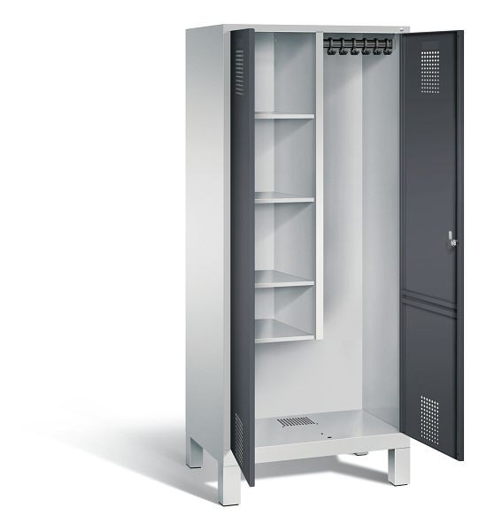 C+P Putzmittel-Spind Evolo, H1850xB810xT500mm, Farbe: Lichtgrau / Schwarzgrau, 48110-02 S10069