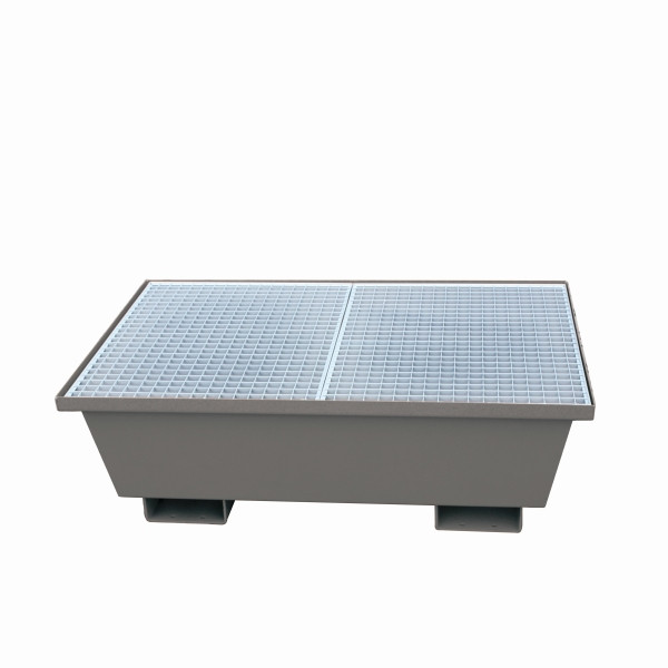 Eichinger Industrie Auffangwanne mit konischen Seitenwänden, LxBxH 820 x 820 x 555 mm, mit Gitterrost, anthrazitgrau, 30100100000961