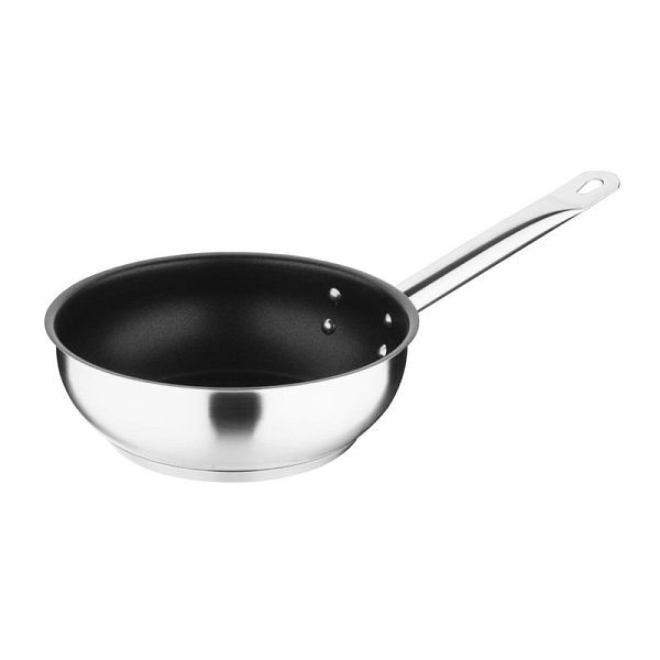 Vogue Antihaft Teflon Edelstahl Platin Plus Sauté Pfanne 200mm, FC098
