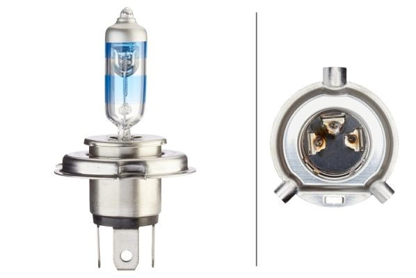 HELLA Halogen-Glühlampe, H4, Performance + 120%, 12V, 60/65W, Sockelausführung Glühlampe: P43t-38, Schachtel, 8GJ 223 498-021